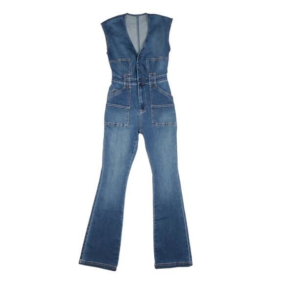 Free People Blue Denim Jumpsuit - Picture 1 of 11